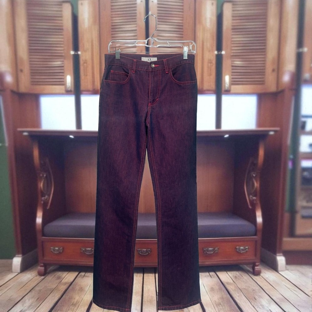 Armani Exchange Pink Straight Leg Jeans Size 4 Y2K‎ Streetwear Grunge Rare Denim